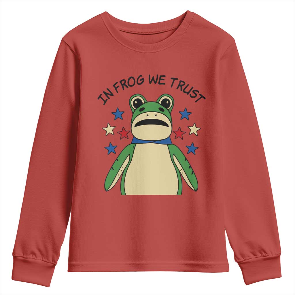 In Frog We Trust Youth Sweatshirt Patriotic Portland Frogs Protest American Flag TS02 Red Print Your Wear