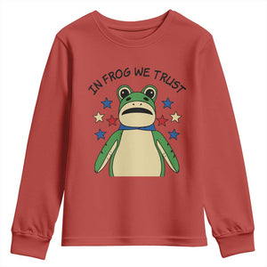 In Frog We Trust Youth Sweatshirt Patriotic Portland Frogs Protest American Flag TS02 Red Print Your Wear