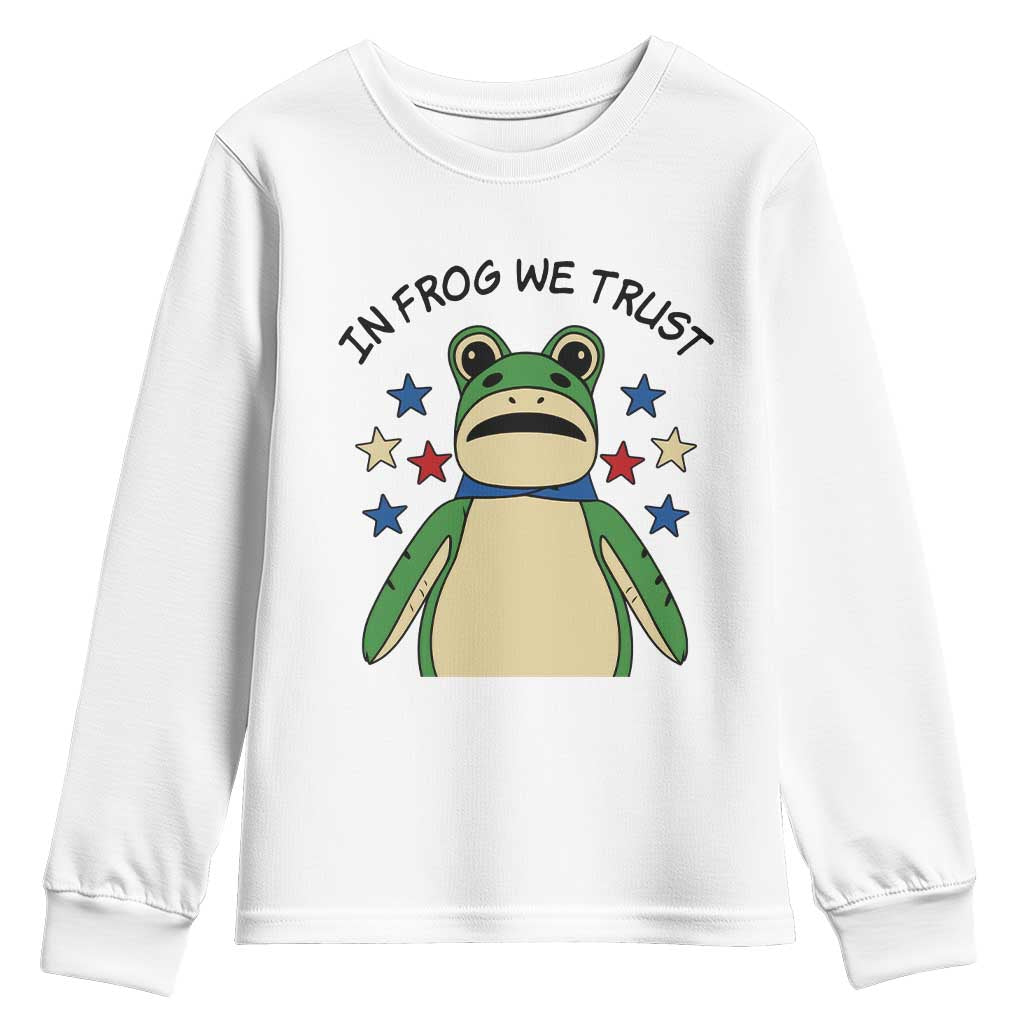 In Frog We Trust Youth Sweatshirt Patriotic Portland Frogs Protest American Flag TS02 White Print Your Wear