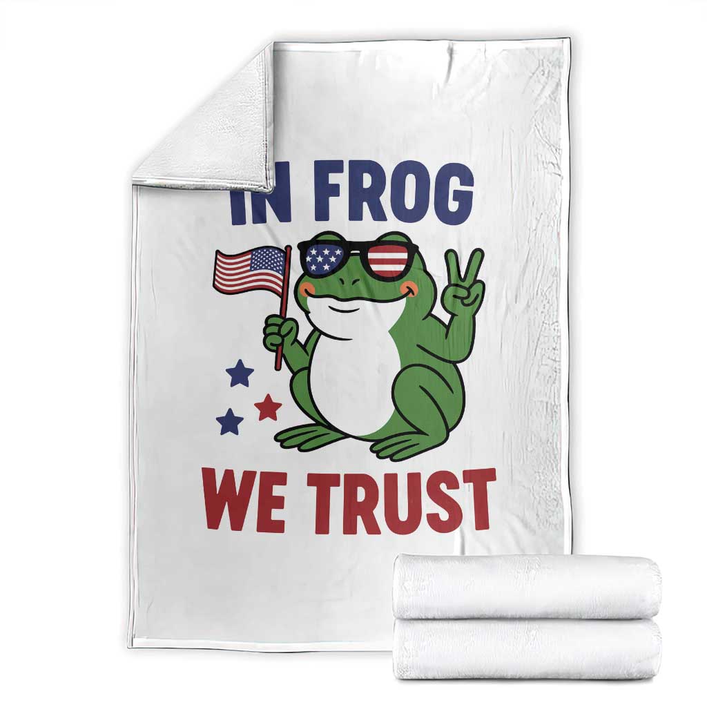 In Frog We Trust Throw Blanket Patriotic Portland Frogs Protest TS02 White Print Your Wear