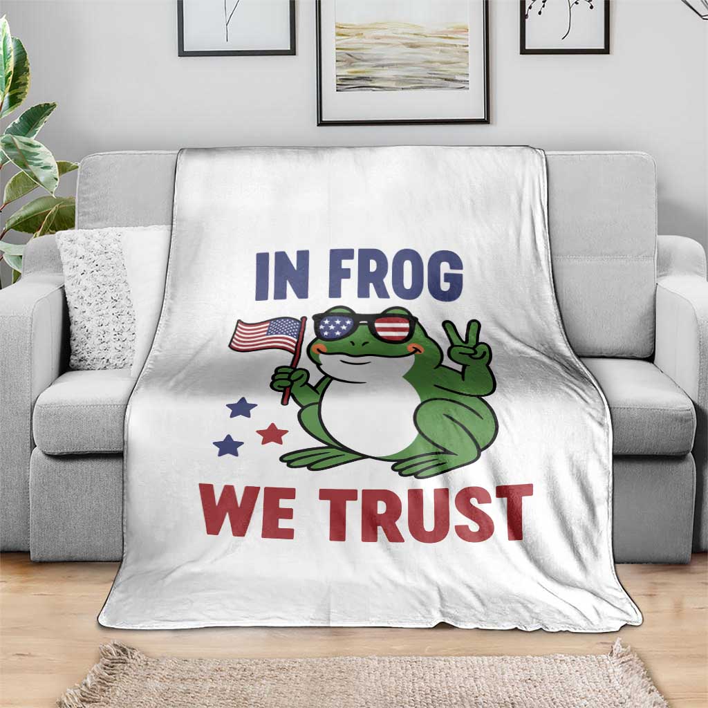In Frog We Trust Throw Blanket Patriotic Portland Frogs Protest TS02 Print Your Wear
