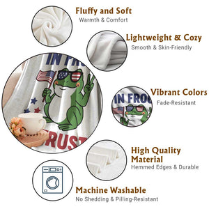 In Frog We Trust Throw Blanket Patriotic Portland Frogs Protest TS02 Print Your Wear