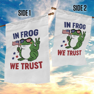 In Frog We Trust Garden Flag Patriotic Portland Frogs Protest TS02 Print Your Wear