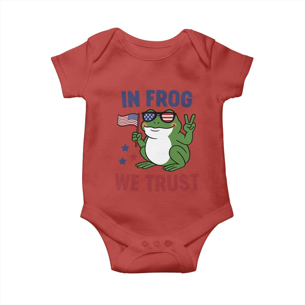 In Frog We Trust Baby Onesie Patriotic Portland Frogs Protest TS02 Red Print Your Wear