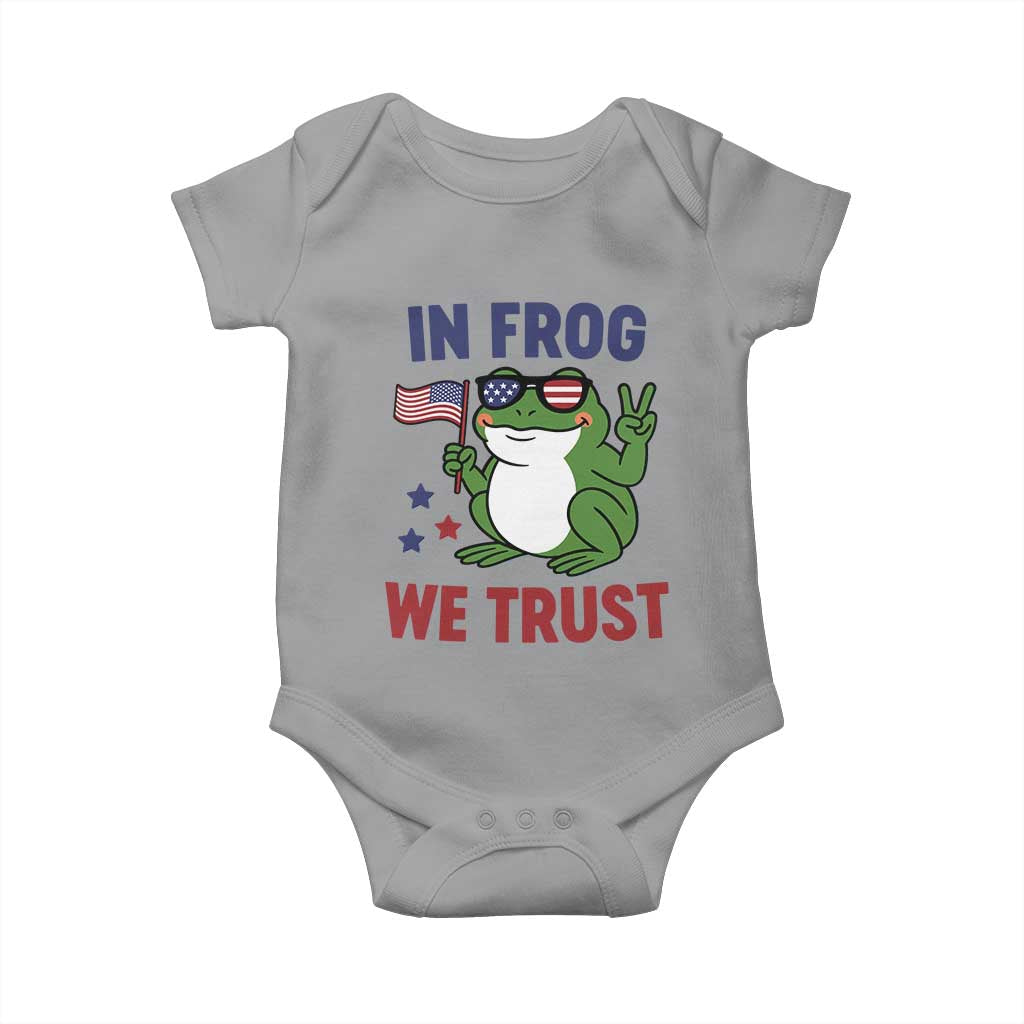 In Frog We Trust Baby Onesie Patriotic Portland Frogs Protest TS02 Sport Gray Print Your Wear