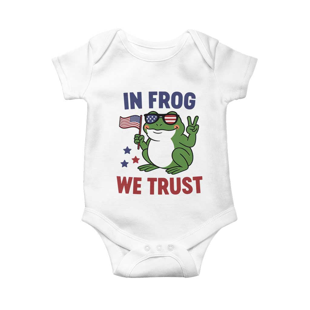 In Frog We Trust Baby Onesie Patriotic Portland Frogs Protest TS02 White Print Your Wear