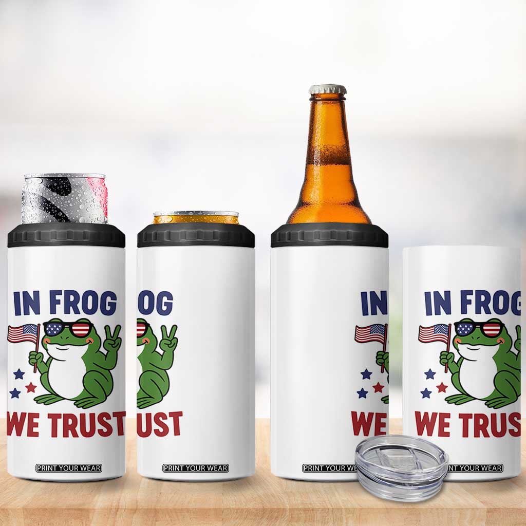 In Frog We Trust 4 in 1 Can Cooler Tumbler Patriotic Portland Frogs Protest TS02 Print Your Wear