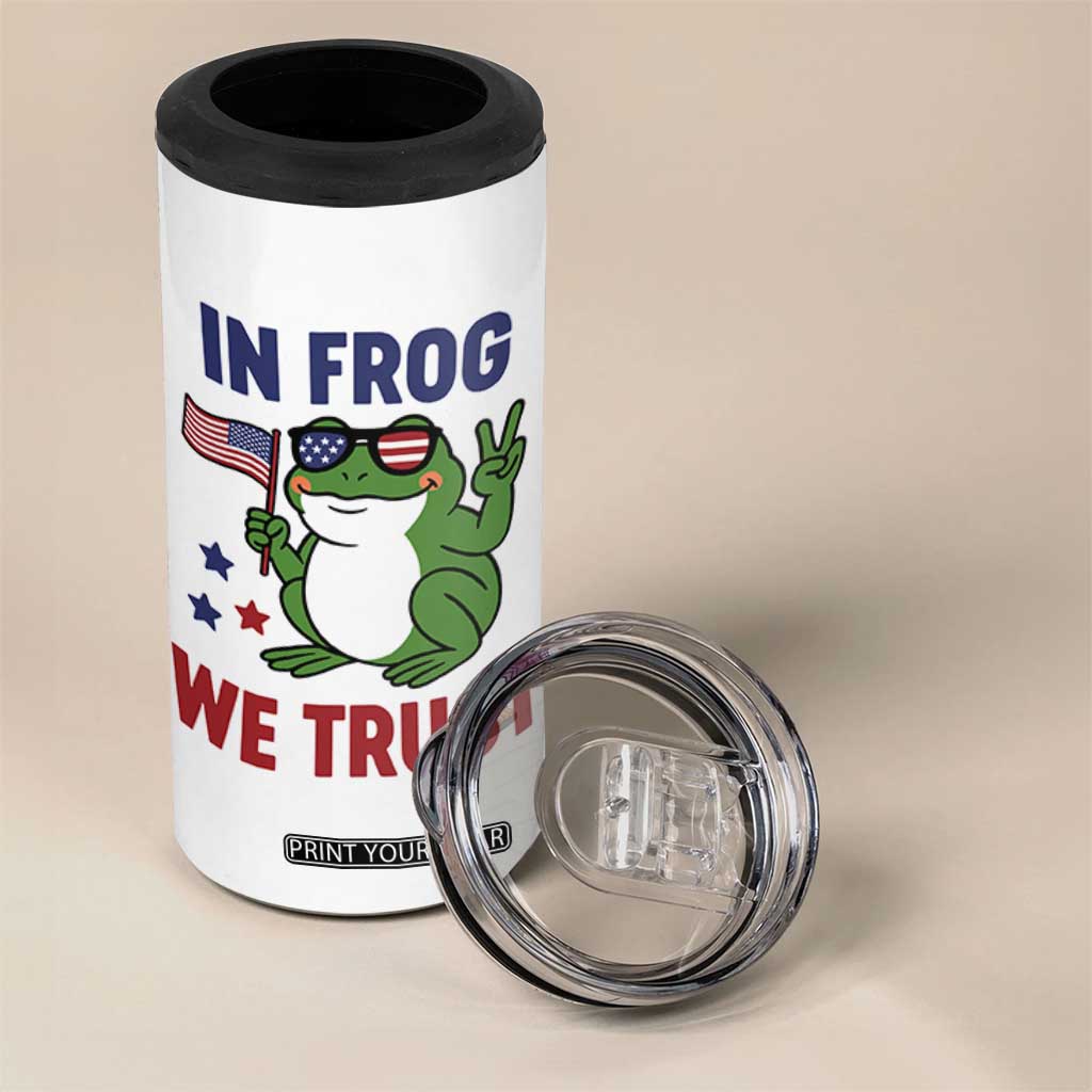 In Frog We Trust 4 in 1 Can Cooler Tumbler Patriotic Portland Frogs Protest TS02 Print Your Wear