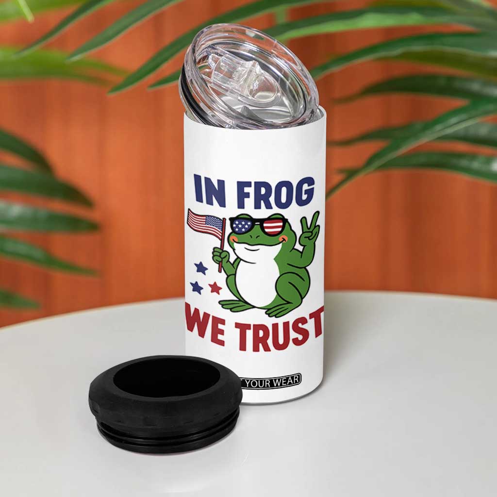 In Frog We Trust 4 in 1 Can Cooler Tumbler Patriotic Portland Frogs Protest TS02 Print Your Wear