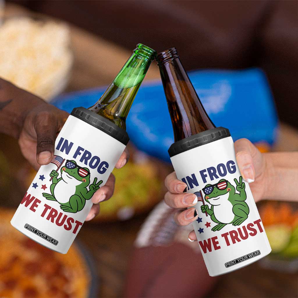 In Frog We Trust 4 in 1 Can Cooler Tumbler Patriotic Portland Frogs Protest TS02 Print Your Wear