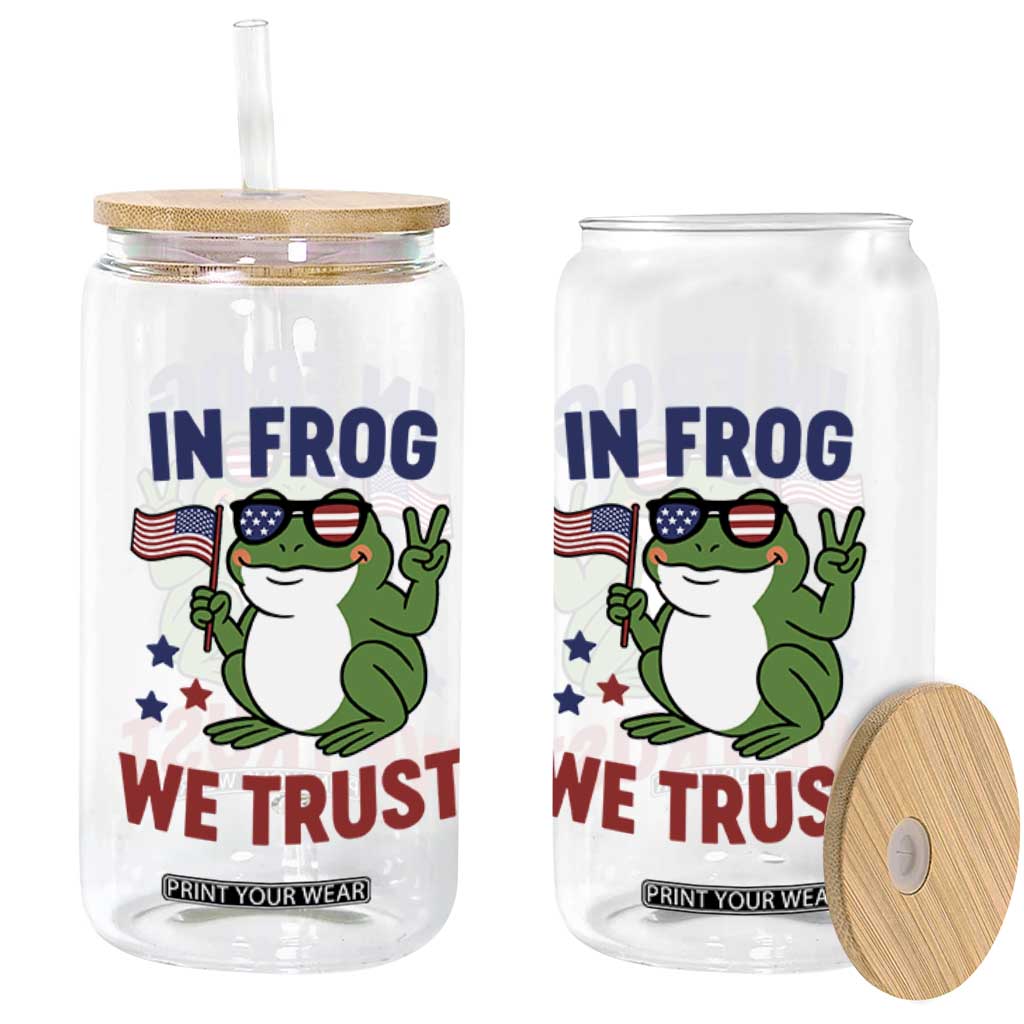 In Frog We Trust Glass Can Patriotic Portland Frogs Protest TS02 Print Your Wear