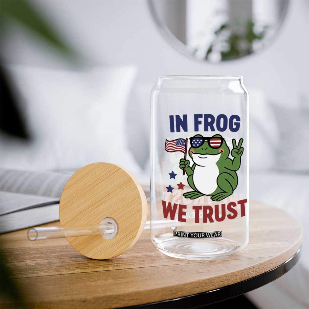 In Frog We Trust Glass Can Patriotic Portland Frogs Protest TS02 Print Your Wear