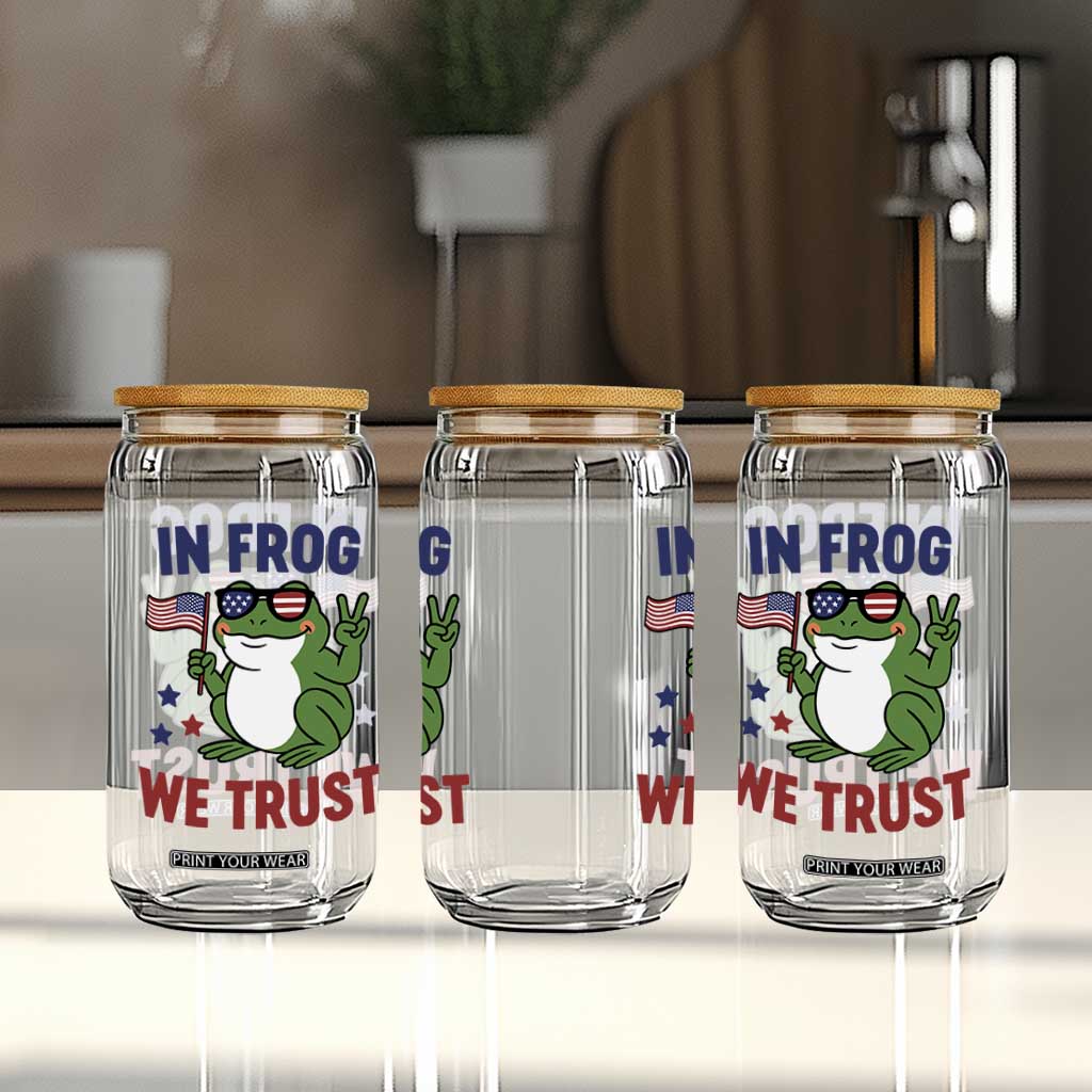 In Frog We Trust Glass Can Patriotic Portland Frogs Protest TS02 Print Your Wear
