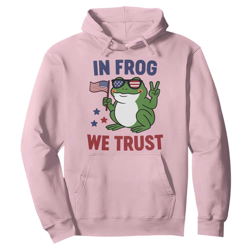 In Frog We Trust Hoodie Patriotic Portland Frogs Protest TS02 Light Pink Print Your Wear