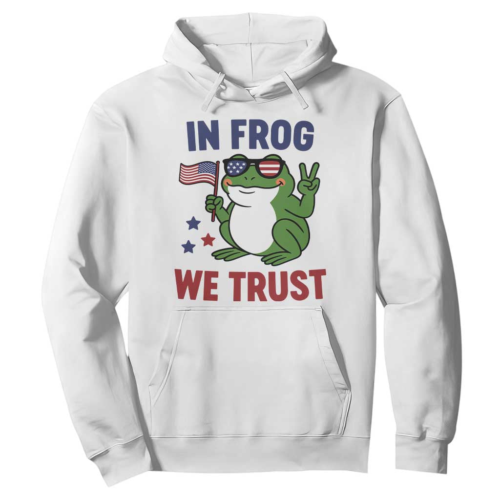 In Frog We Trust Hoodie Patriotic Portland Frogs Protest TS02 White Print Your Wear