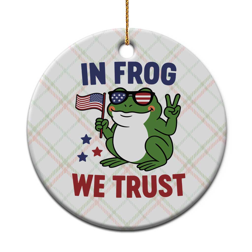 In Frog We Trust Ceramic Ornament Patriotic Portland Frogs Protest - Print Your Wear