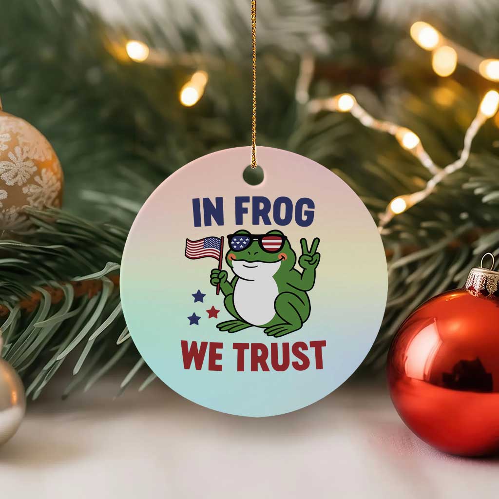 In Frog We Trust Ceramic Ornament Patriotic Portland Frogs Protest TS02 1pc Pastel Print Your Wear