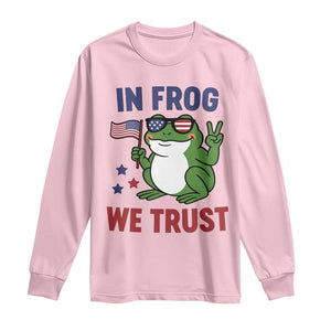 In Frog We Trust Long Sleeve Shirt Patriotic Portland Frogs Protest TS02 Light Pink Print Your Wear