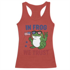 In Frog We Trust Racerback Tank Top Patriotic Portland Frogs Protest TS02 Red Print Your Wear