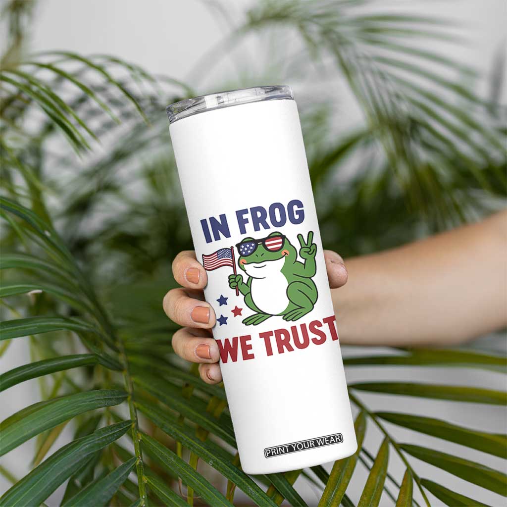 In Frog We Trust Skinny Tumbler Patriotic Portland Frogs Protest TS02 Print Your Wear