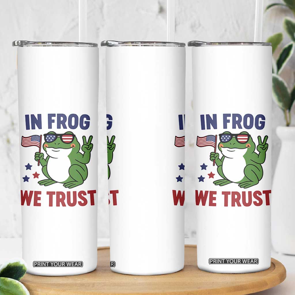 In Frog We Trust Skinny Tumbler Patriotic Portland Frogs Protest TS02 Print Your Wear