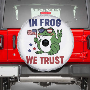 In Frog We Trust Spare Tire Cover Patriotic Portland Frogs Protest TS02 White Print Your Wear