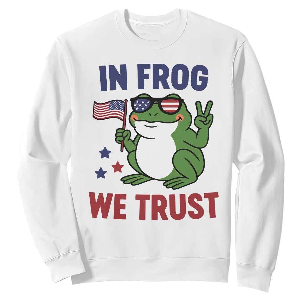 In Frog We Trust Sweatshirt Patriotic Portland Frogs Protest TS02 White Print Your Wear