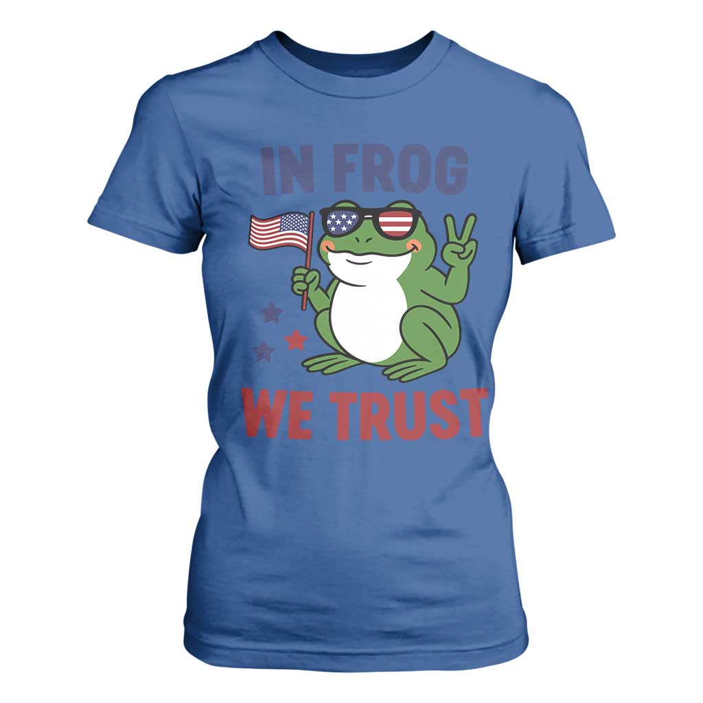 In Frog We Trust T Shirt For Women Patriotic Portland Frogs Protest TS02 Royal Blue Print Your Wear