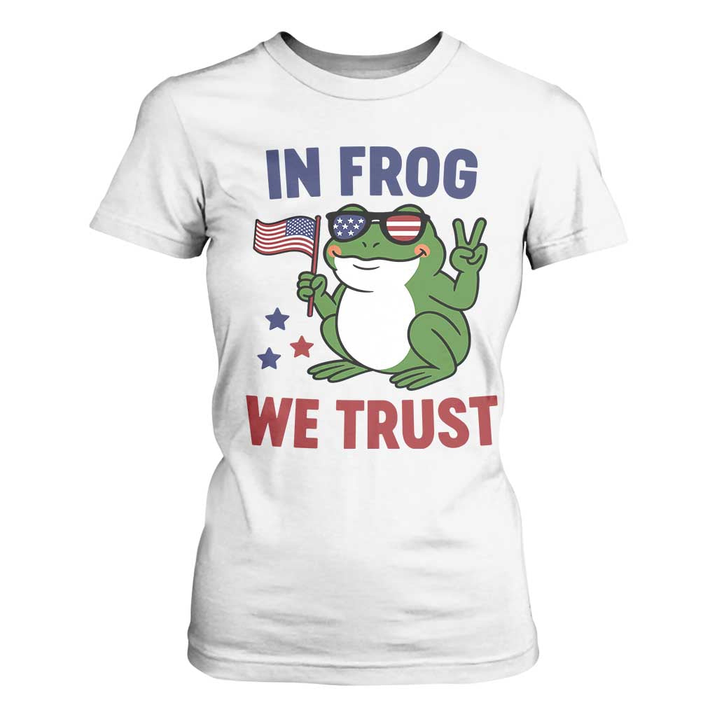 In Frog We Trust T Shirt For Women Patriotic Portland Frogs Protest TS02 White Print Your Wear