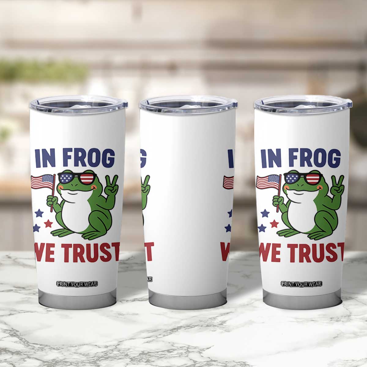 In Frog We Trust Tumbler Cup Patriotic Portland Frogs Protest TS02 Print Your Wear