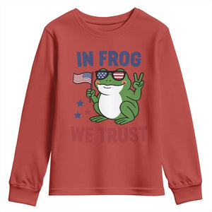 In Frog We Trust Youth Sweatshirt Patriotic Portland Frogs Protest TS02 Red Print Your Wear