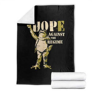 Stencil Protest Frog Throw Blanket Hope Against the Regime Portland Inflatable Resistance TS02 Black Print Your Wear
