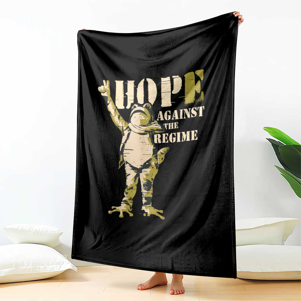 Stencil Protest Frog Throw Blanket Hope Against the Regime Portland Inflatable Resistance TS02 Print Your Wear