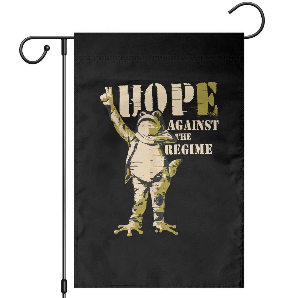 Stencil Protest Frog Garden Flag Hope Against the Regime Portland Inflatable Resistance TS02 Black Print Your Wear