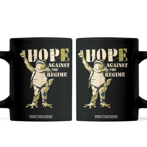 Stencil Protest Frog Coffee Mug Hope Against the Regime Portland Inflatable Resistance TS02 Black Print Your Wear