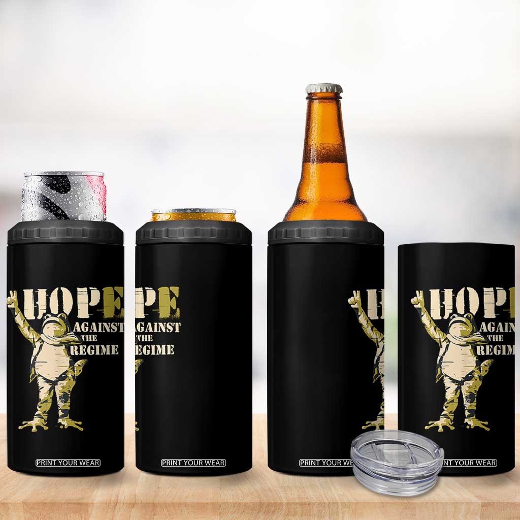 Stencil Protest Frog 4 in 1 Can Cooler Tumbler Hope Against the Regime Portland Inflatable Resistance TS02 Print Your Wear