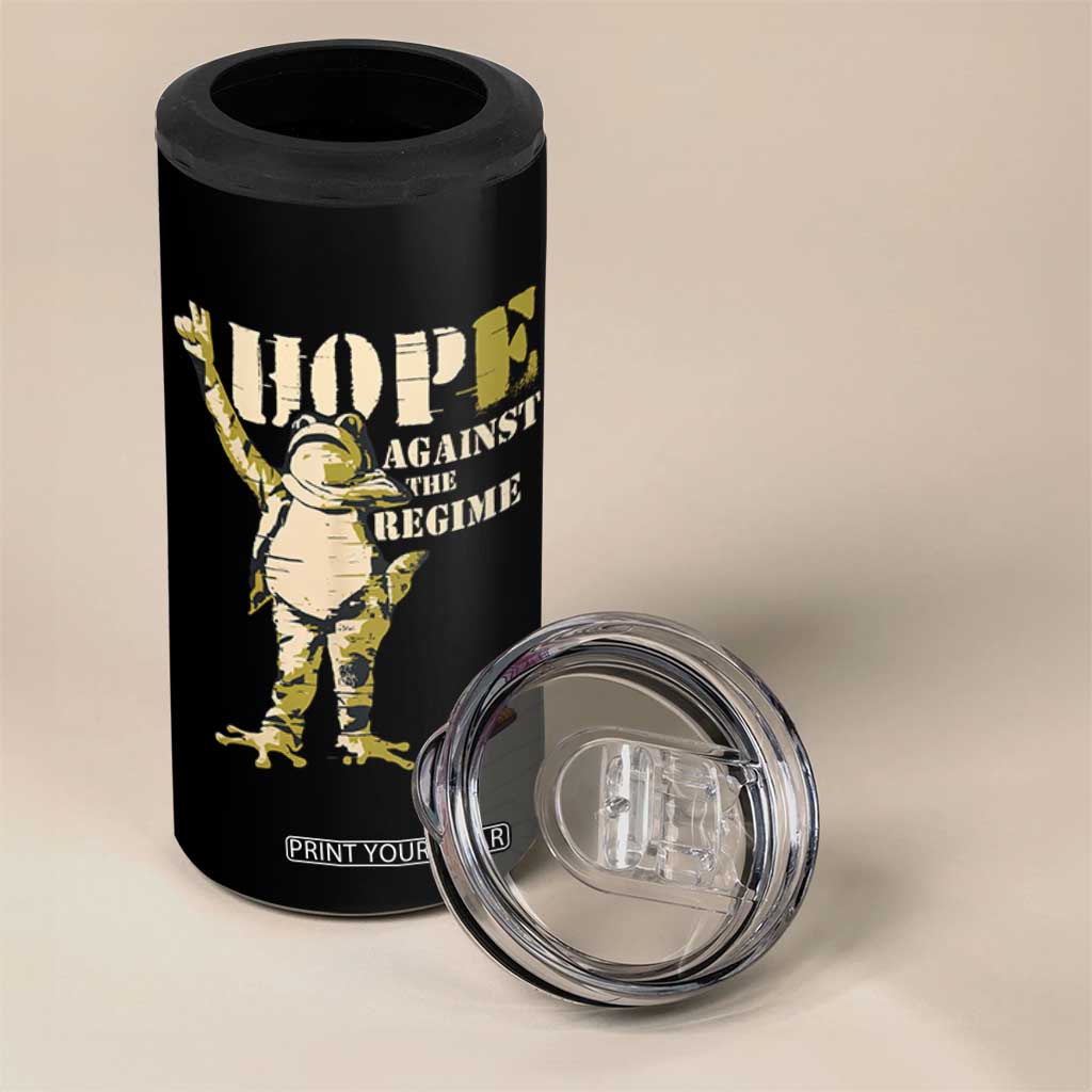 Stencil Protest Frog 4 in 1 Can Cooler Tumbler Hope Against the Regime Portland Inflatable Resistance TS02 Print Your Wear