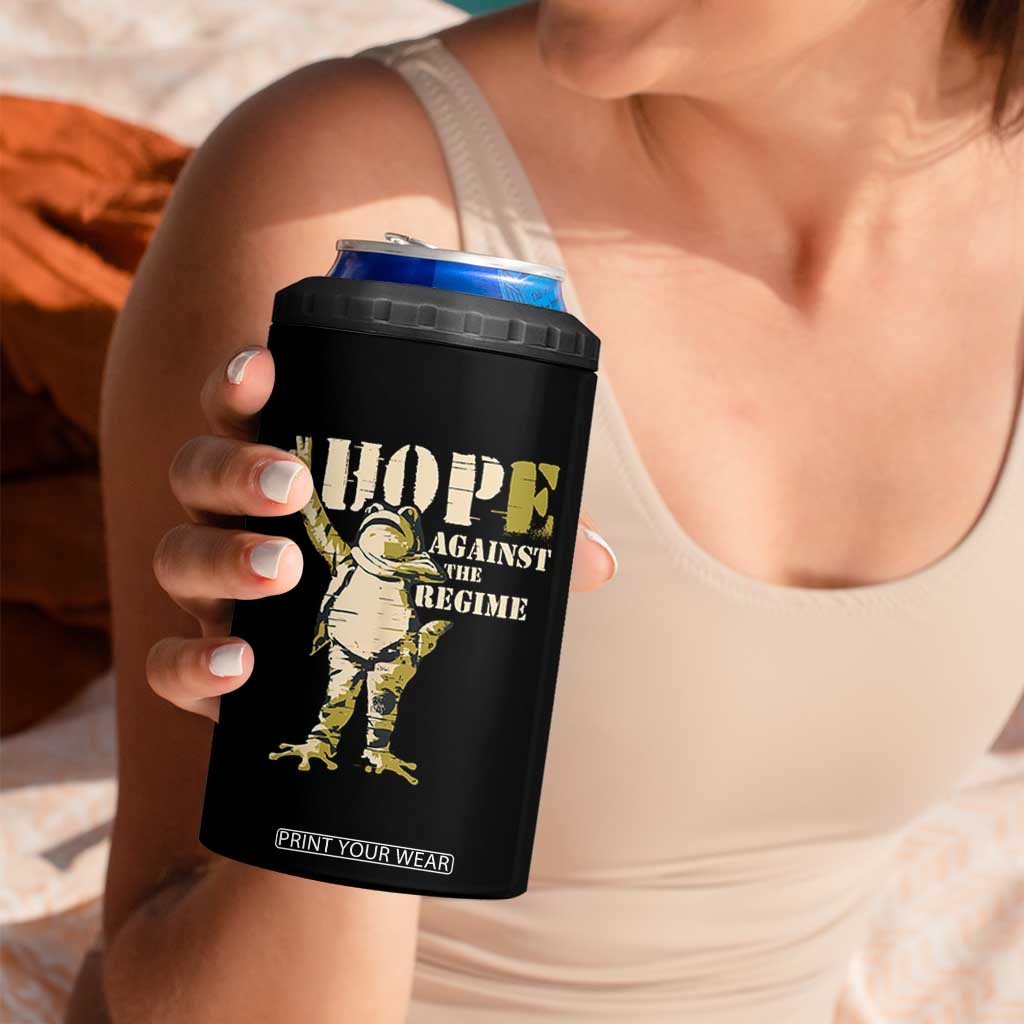 Stencil Protest Frog 4 in 1 Can Cooler Tumbler Hope Against the Regime Portland Inflatable Resistance TS02 Print Your Wear