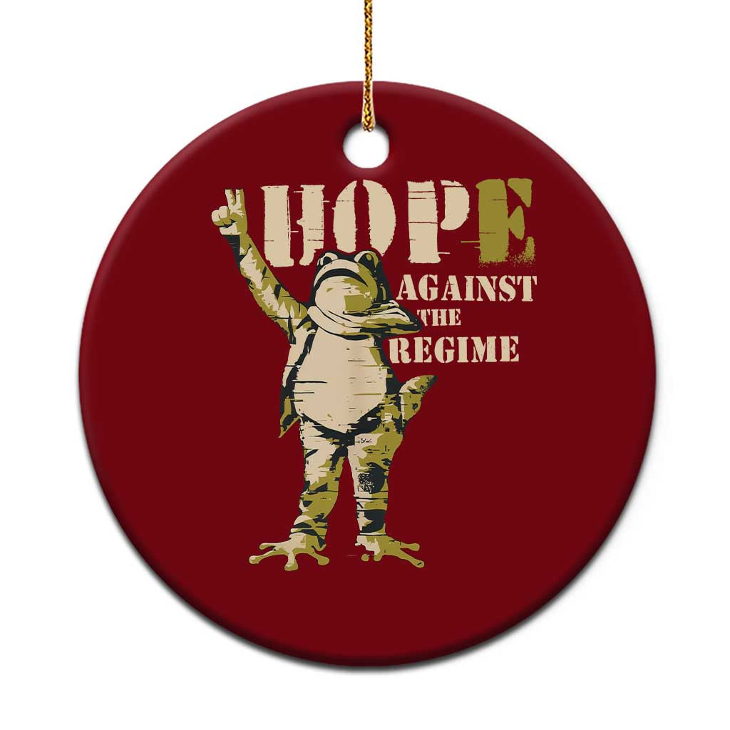 Stencil Protest Frog Ceramic Ornament Hope Against the Regime Portland Inflatable Resistance - Print Your Wear