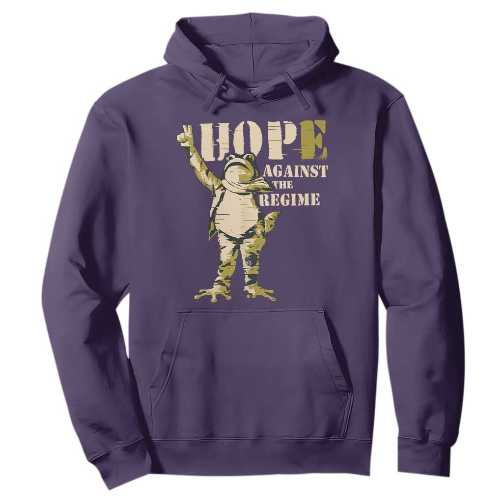 Stencil Protest Frog Hoodie Hope Against the Regime Portland Inflatable Resistance TS02 Purple Print Your Wear