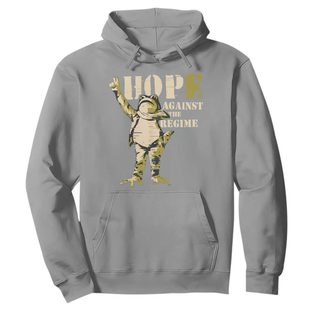 Stencil Protest Frog Hoodie Hope Against the Regime Portland Inflatable Resistance TS02 Sport Gray Print Your Wear