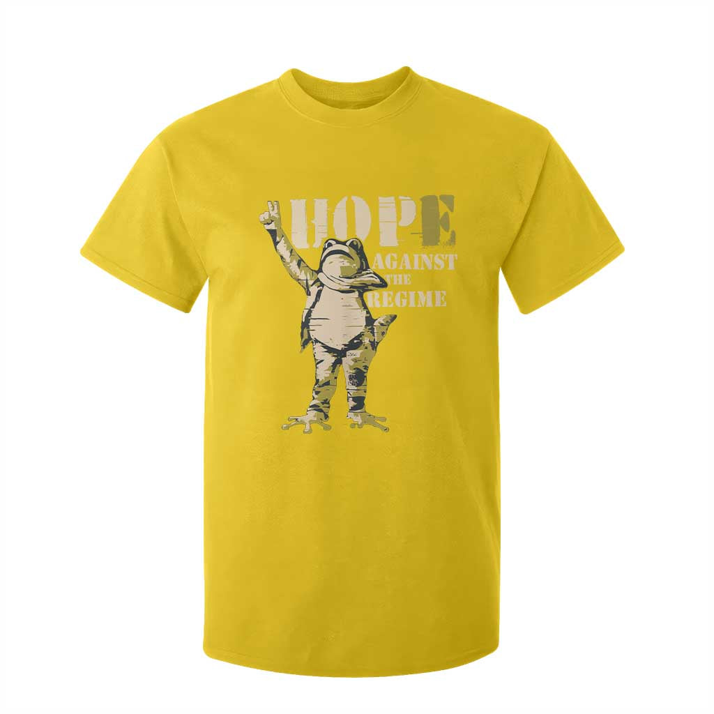 Stencil Protest Frog T Shirt For Kid Hope Against the Regime Portland Inflatable Resistance TS02 Daisy Print Your Wear