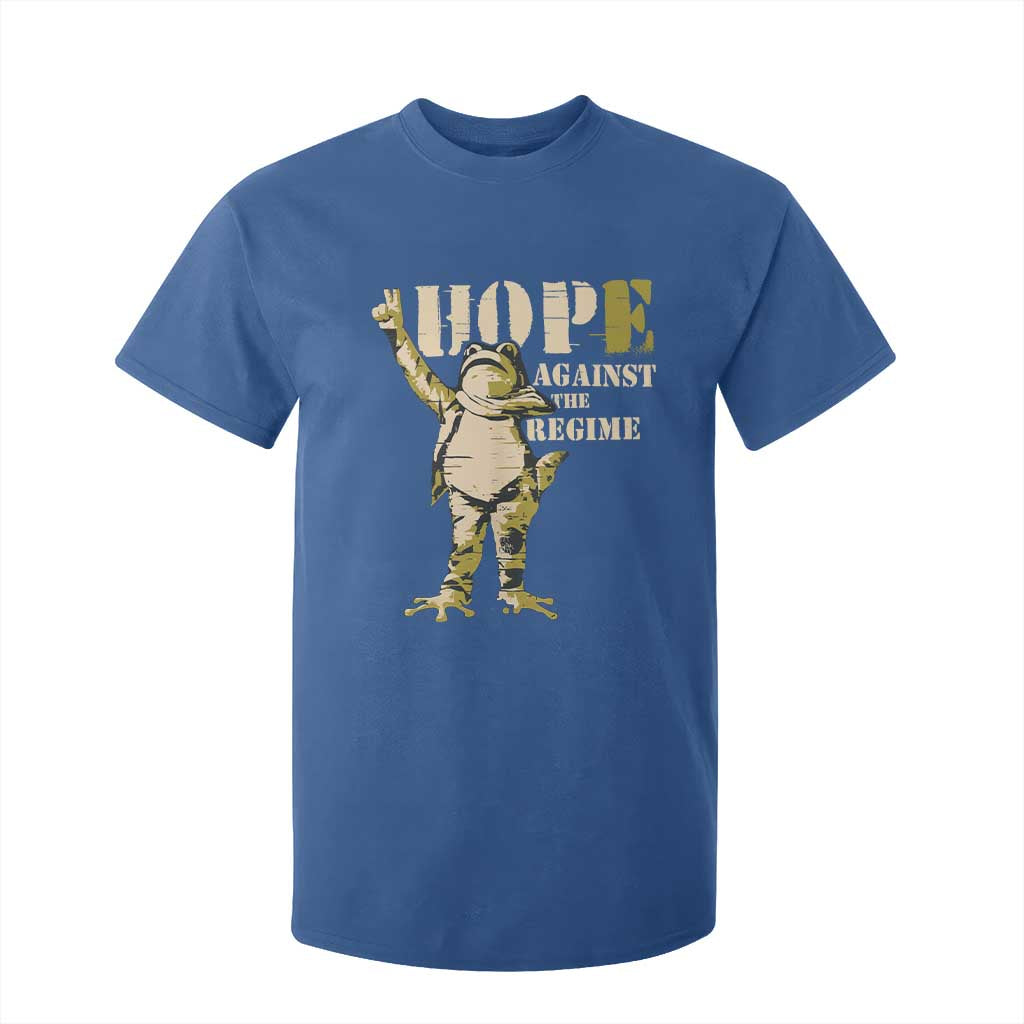 Stencil Protest Frog T Shirt For Kid Hope Against the Regime Portland Inflatable Resistance TS02 Royal Blue Print Your Wear