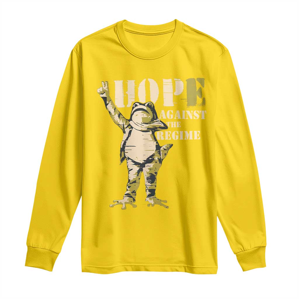 Stencil Protest Frog Long Sleeve Shirt Hope Against the Regime Portland Inflatable Resistance TS02 Daisy Print Your Wear