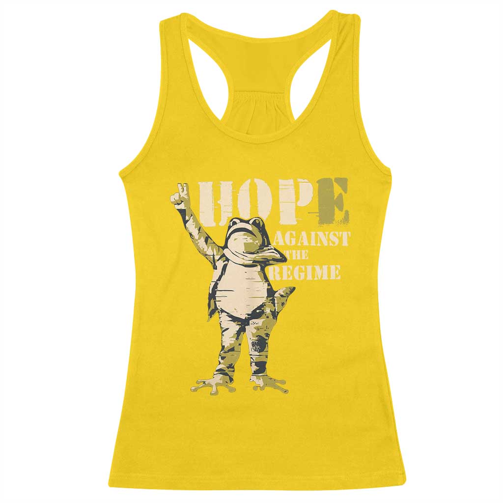 Stencil Protest Frog Racerback Tank Top Hope Against the Regime Portland Inflatable Resistance TS02 Daisy Print Your Wear