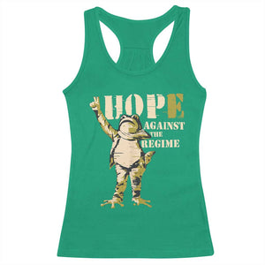 Stencil Protest Frog Racerback Tank Top Hope Against the Regime Portland Inflatable Resistance TS02 Irish Green Print Your Wear