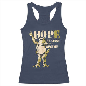 Stencil Protest Frog Racerback Tank Top Hope Against the Regime Portland Inflatable Resistance TS02 Navy Print Your Wear