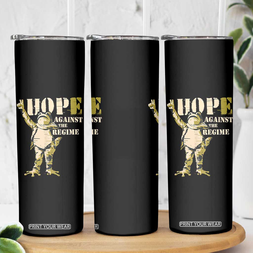 Stencil Protest Frog Skinny Tumbler Hope Against the Regime Portland Inflatable Resistance TS02 Print Your Wear