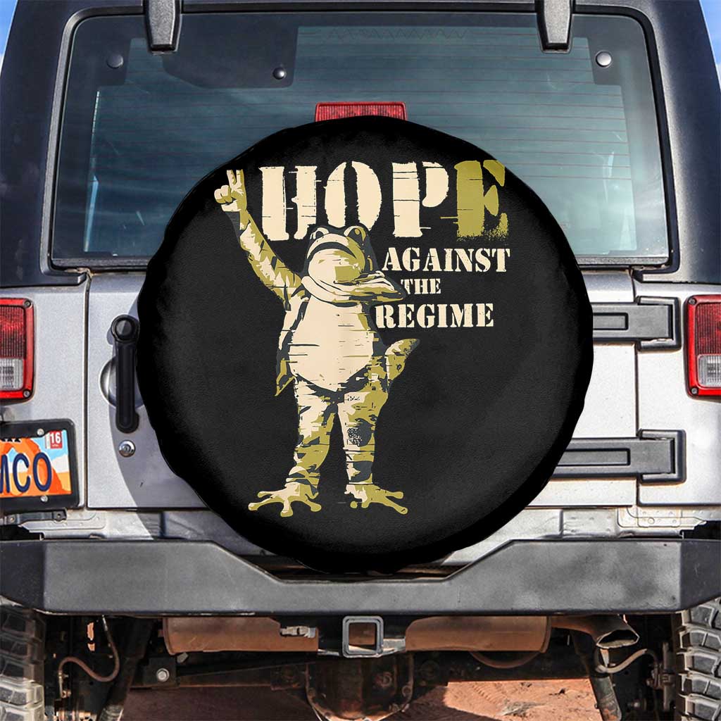 Stencil Protest Frog Spare Tire Cover Hope Against the Regime Portland Inflatable Resistance TS02 No hole Black Print Your Wear