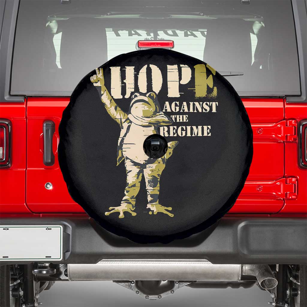 Stencil Protest Frog Spare Tire Cover Hope Against the Regime Portland Inflatable Resistance TS02 Black Print Your Wear